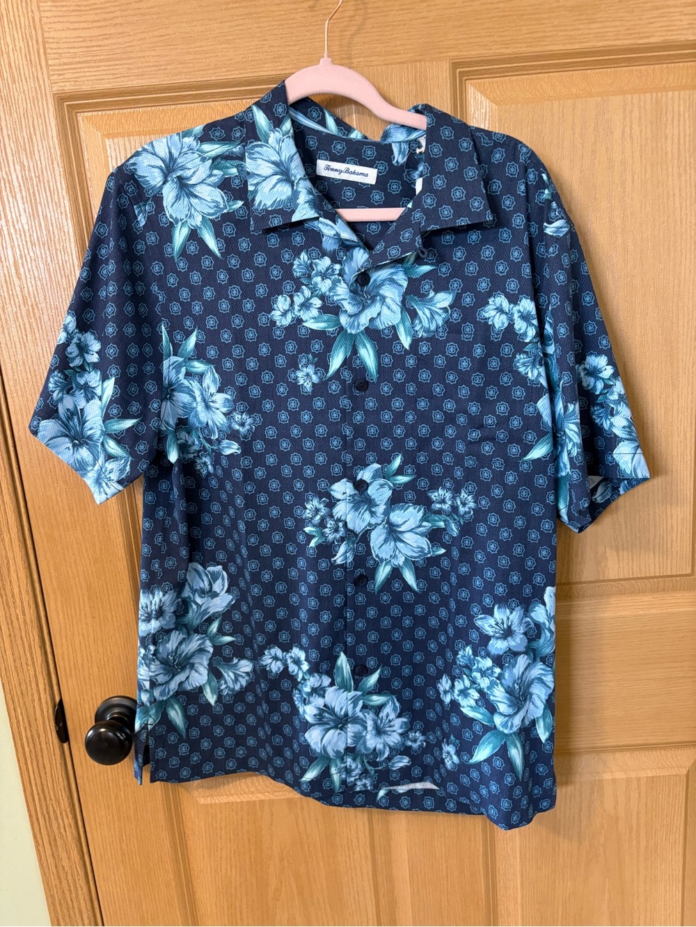 NWT Tommy Bahama Men's Navy Floral Short-Sleeve Camp Shirt MSRP $148